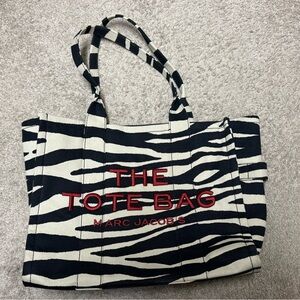 Marc Jacobs Black and White Zebra Tote with Red Accents